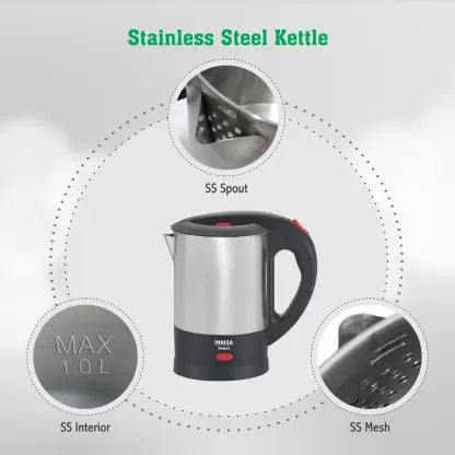 Inalsa Select Electric Kettle (1 L, Silver, Black) Inalsa Select Electric Kettle (1 L, Silver, Black)